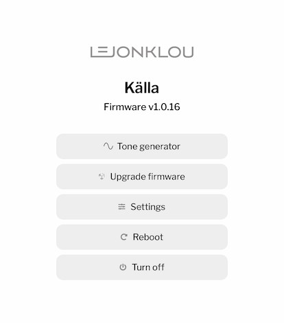 Källa web interface