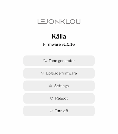 Källa web interface